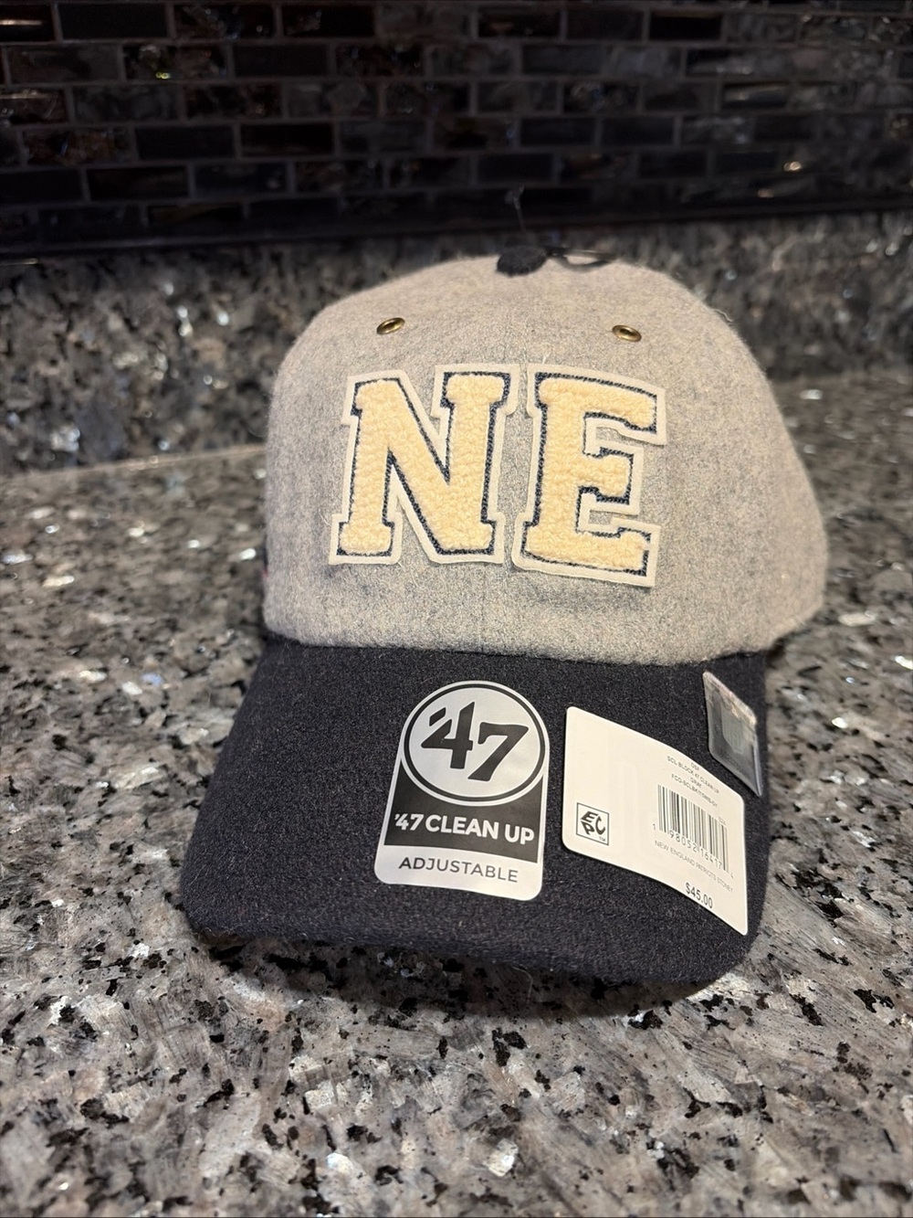 New England Patriots Stoney Clover Lane New Era 47 Hat Gray Wool NFL New